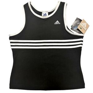 Adidas Women’s NWT Vintage Black & White Stripped Tank SZ L